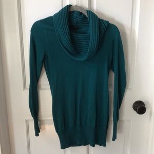 The Limited teal cowl neck tunic sweater, small
